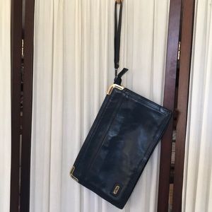 Philippe genuine leather wrist purse blue